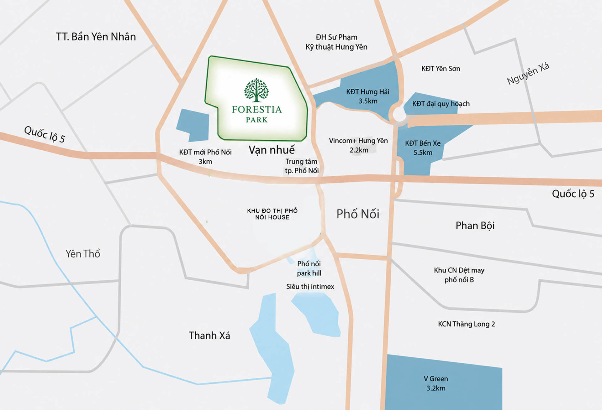 Vị trí Forestia Park Phố Nối